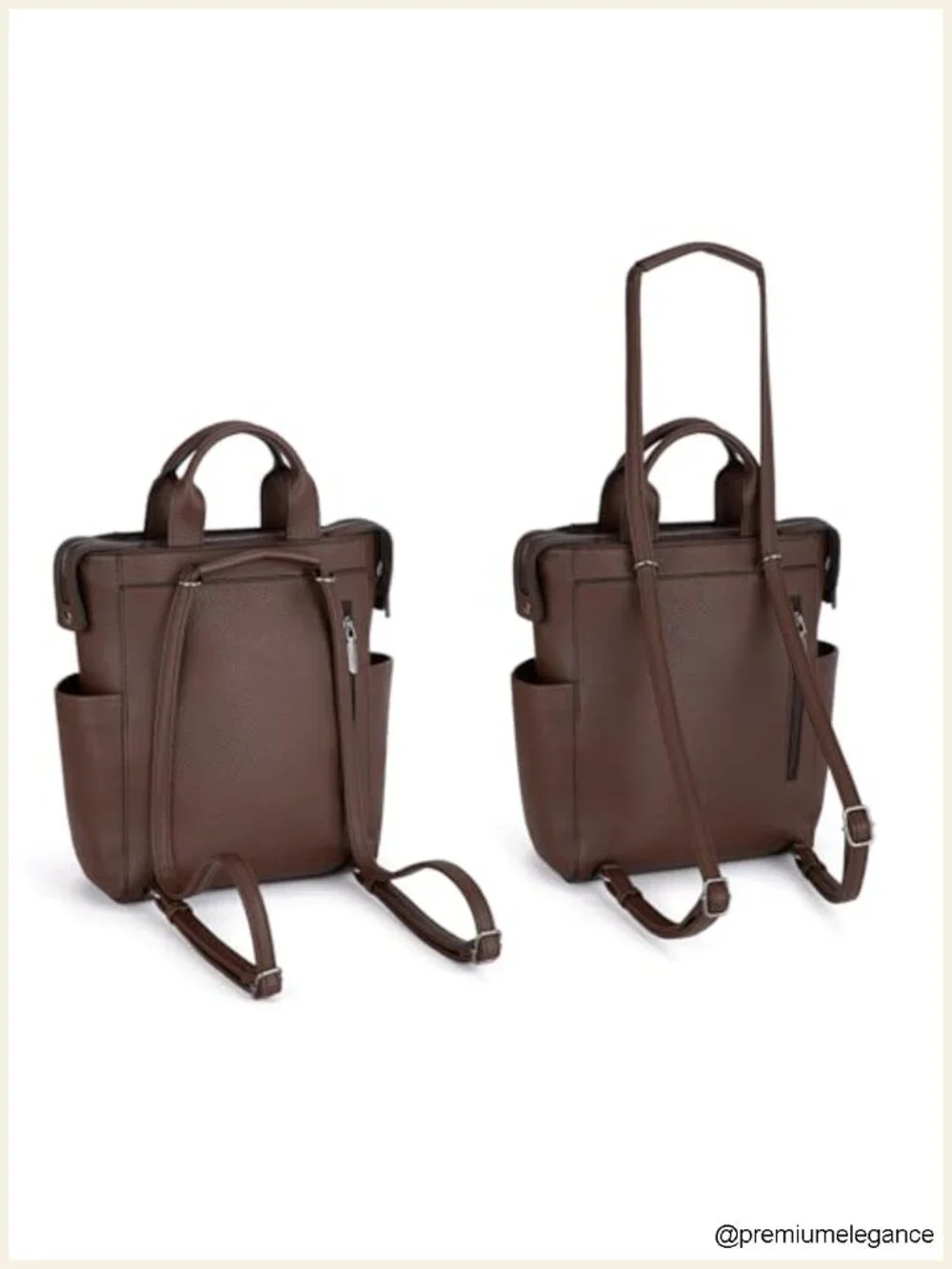 Vegan Leather Convertible Anti Theft Backpack Purse with Adjustable Strap